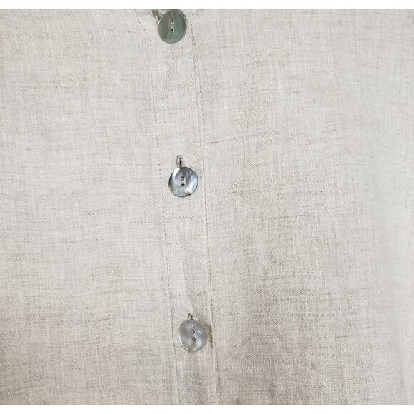 Flax| 100% Linen Button down Top in size Large - Picture 7 of 7